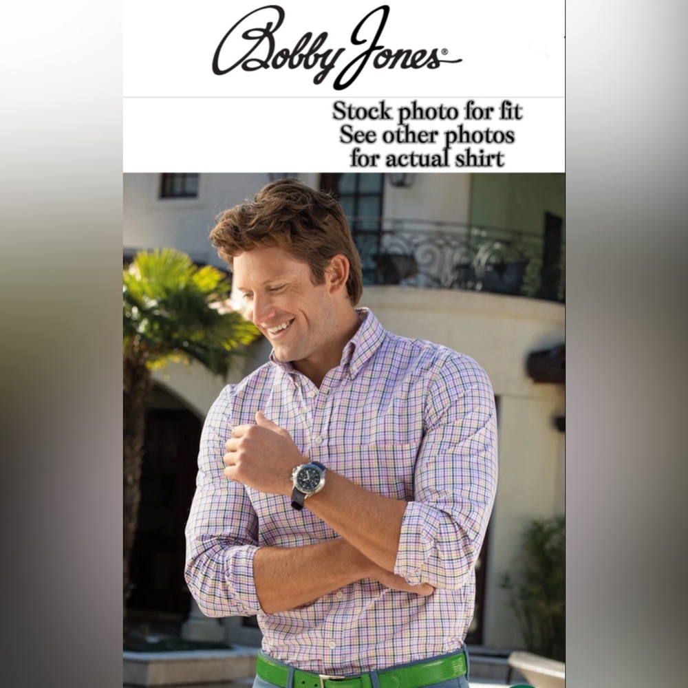 Bobby Jones Men's‎ Multicolor Plaid Button Down Golf Shirt size large (A-83)